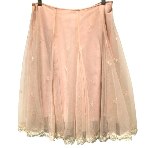 Mademoiselle Dresses & Skirts - Mademoiselle Tulle Lace Embroidered Skirt 4 Pink Balletcore Romantic Feminine